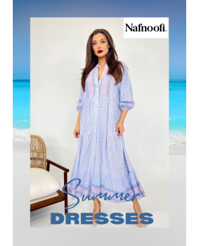 Turkish Cotton Dress  Baby Blue 