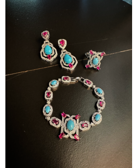 Pink & Blue Gold Plated Set
