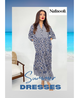 Turkish Cotton Dress Dark Blue