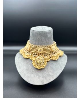 Indian style gold plated choker necklace